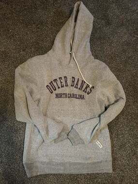 SurfGear Outer Banks North Carolina Heather Grey Pullover Hoodie Size Small